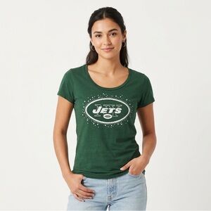 PINK Victoria's Secret New York Distressed Studded Logo Scoop Neck Tee Size L